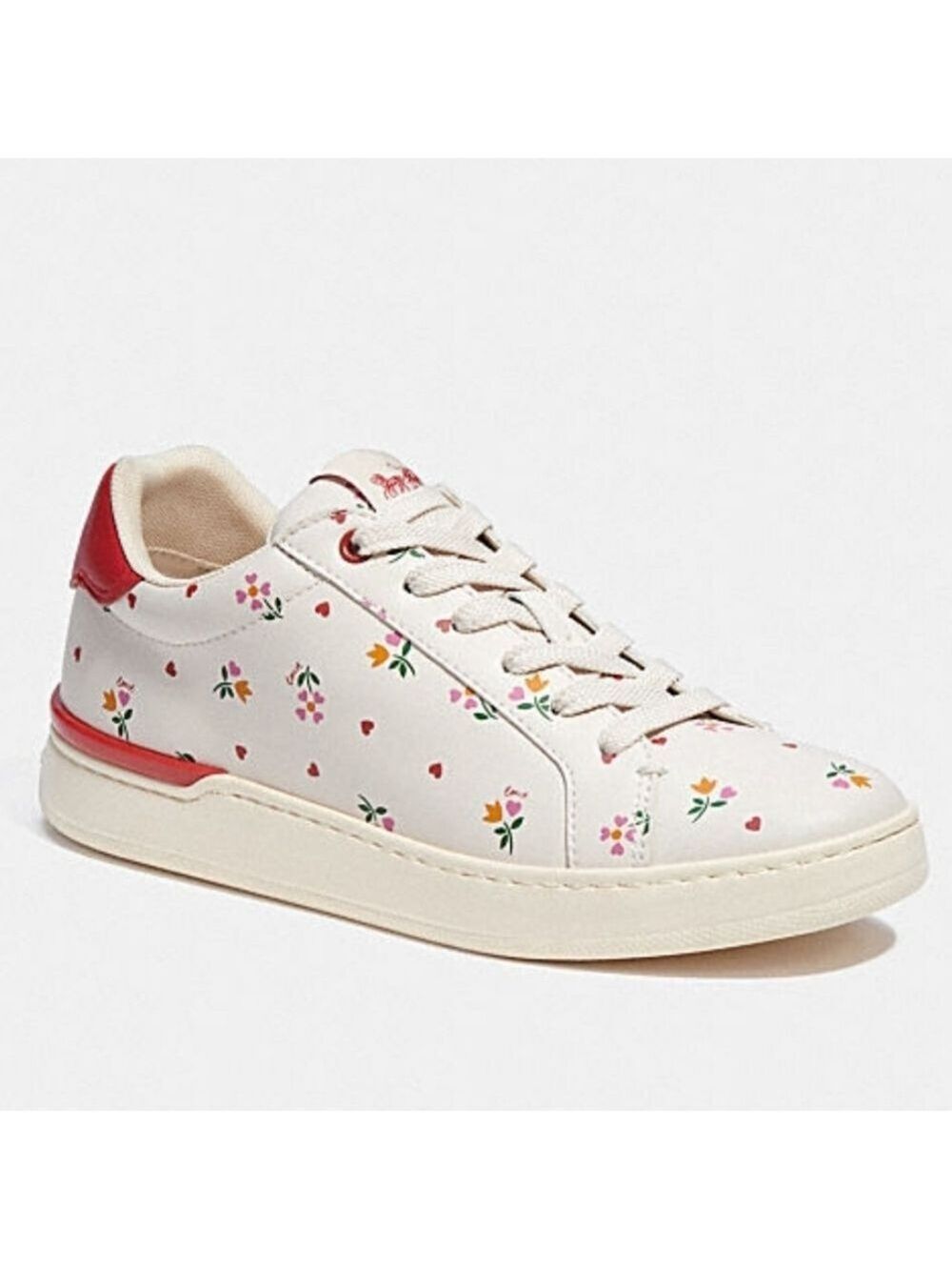 Coach Clip Low Top Sneakers with Hearts Size 10